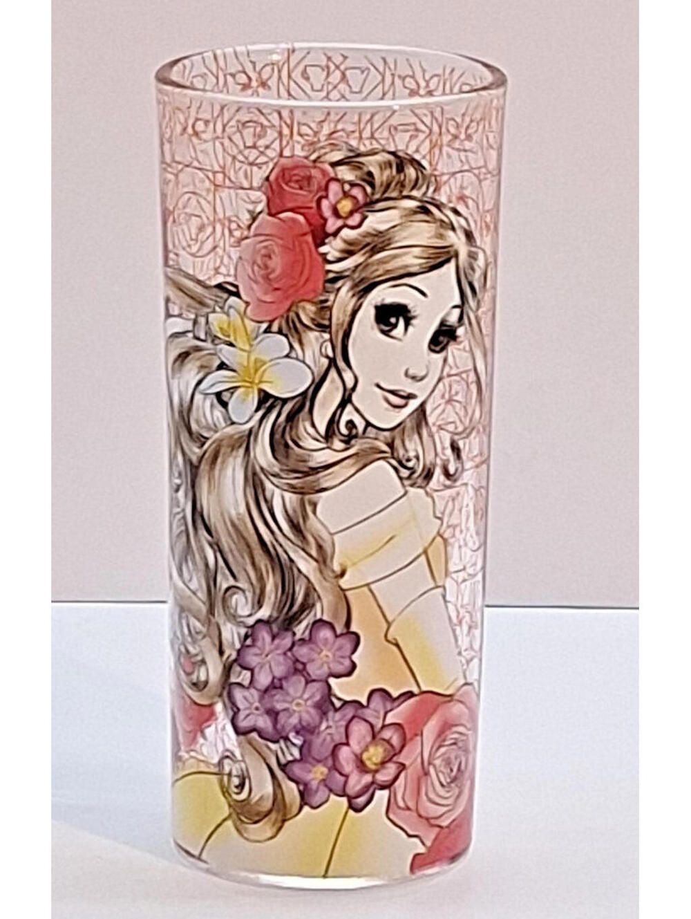 Belle Disney Fashionista Princess Floral Tumbler Glass Silver Buffalo